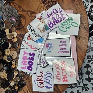 25 Count Mixed Vinyl Stickers Handmade